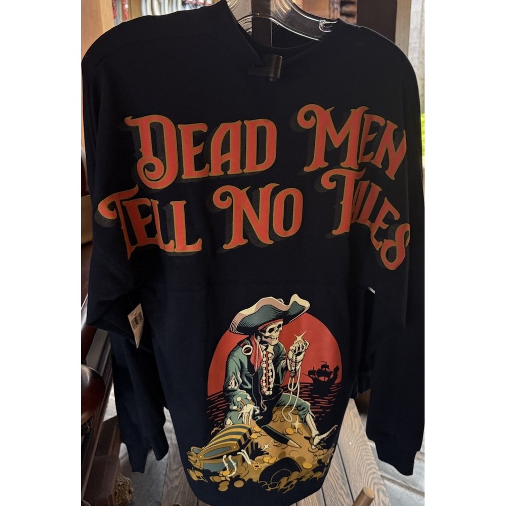 2025 Disney Parks Pirates Of Caribbean Spirit Jersey L DEAD MEN TELL NO TALES